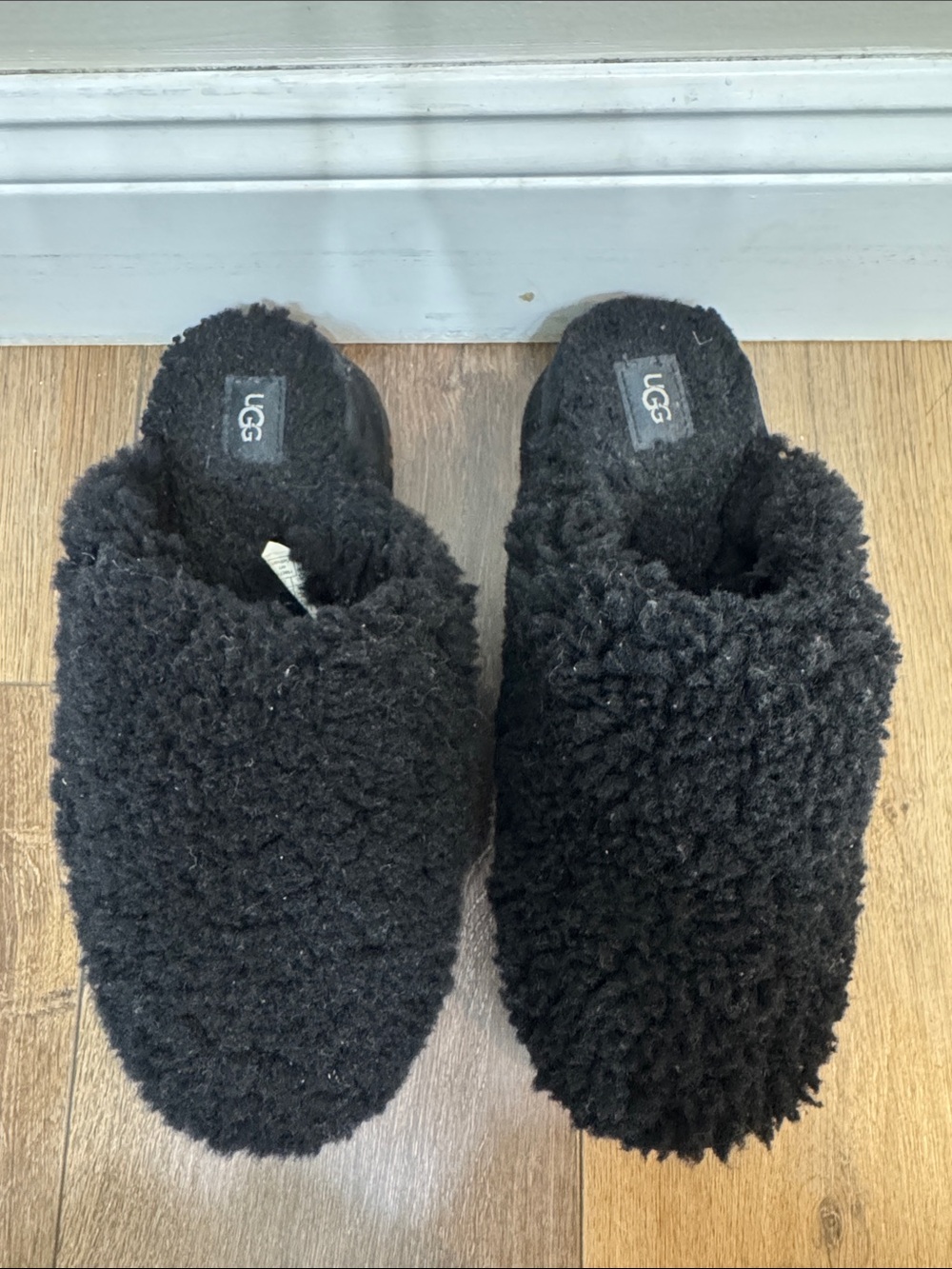 UGG Black Sherpa Slide Slippers